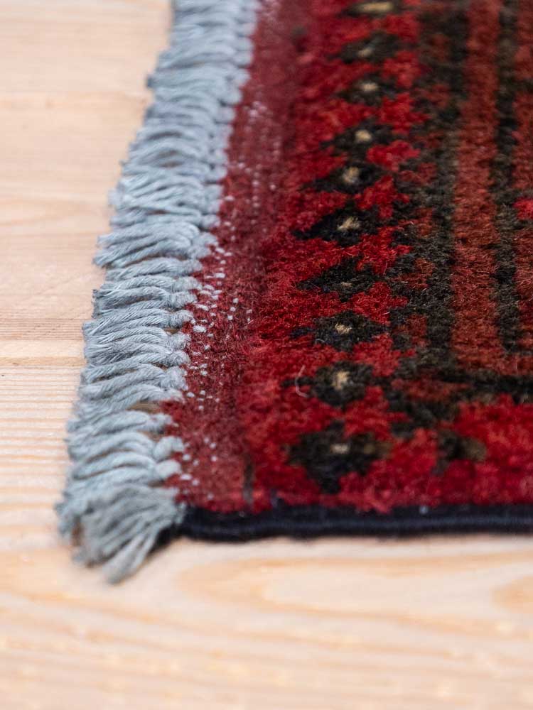 12793 Afghan Red Aq Chah Runner Rug 67x299cm (2.2 x 9.9ft)