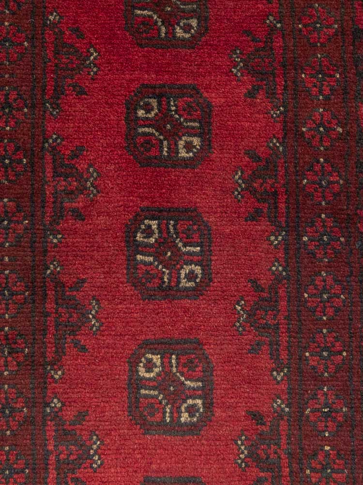 12794 Afghan Red Aq Chah Runner Rug 63x289cm (2.0 x 9.5ft)