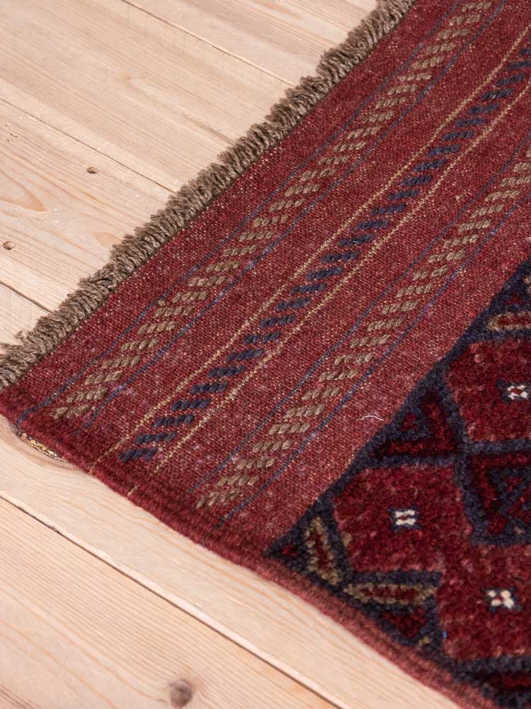 12797 Afghan Mixed Weave Moshwani Runner Rug 59x244cm (1.11 x 8ft)