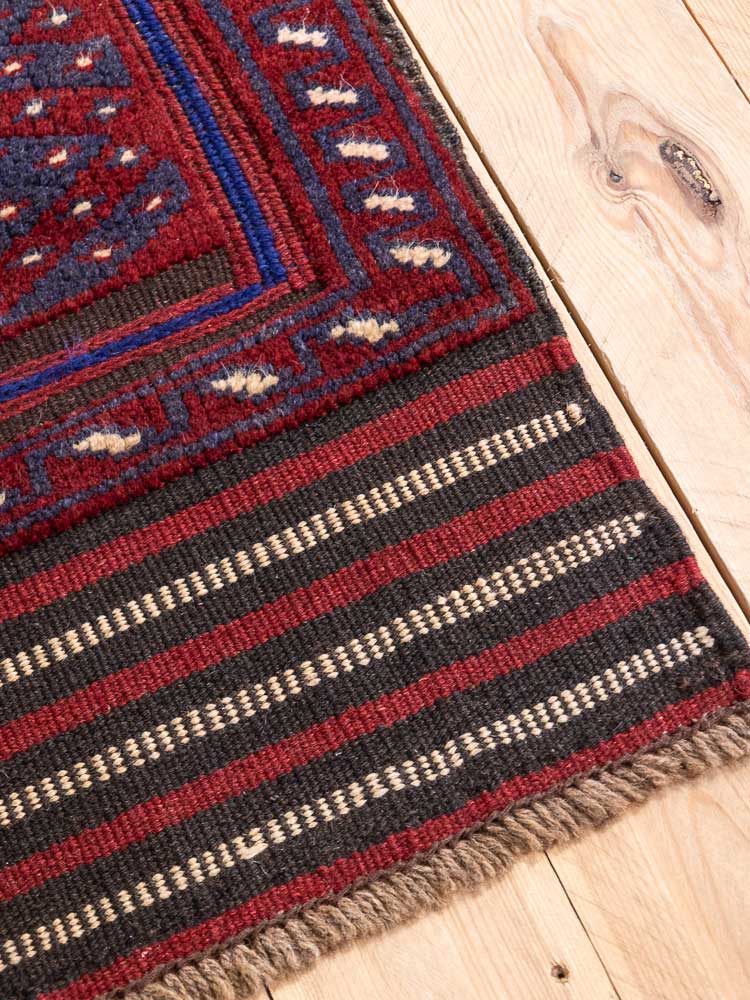 12798 Afghan Mixed Weave Moshwani Runner Rug 56x258cm (1.10 x 8.5ft)