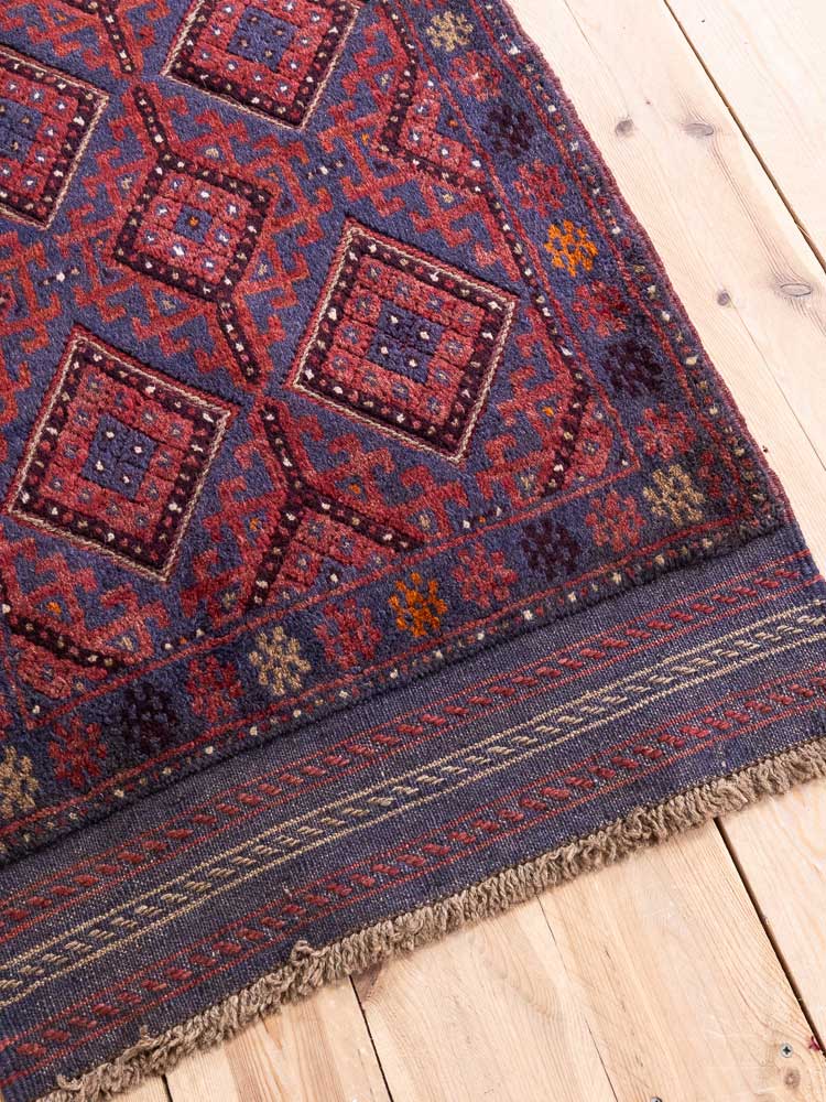 12799 Afghan Mixed Weave Moshwani Runner Rug 65x244cm (2.1 x 8ft)