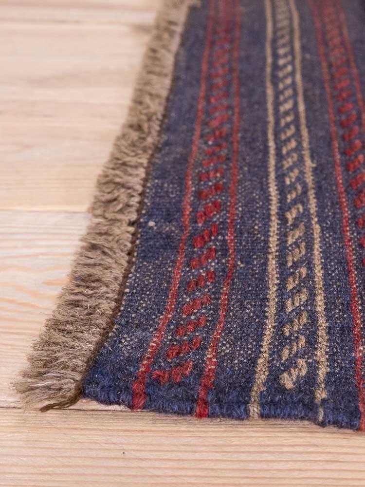 12799 Afghan Mixed Weave Moshwani Runner Rug 65x244cm (2.1 x 8ft)