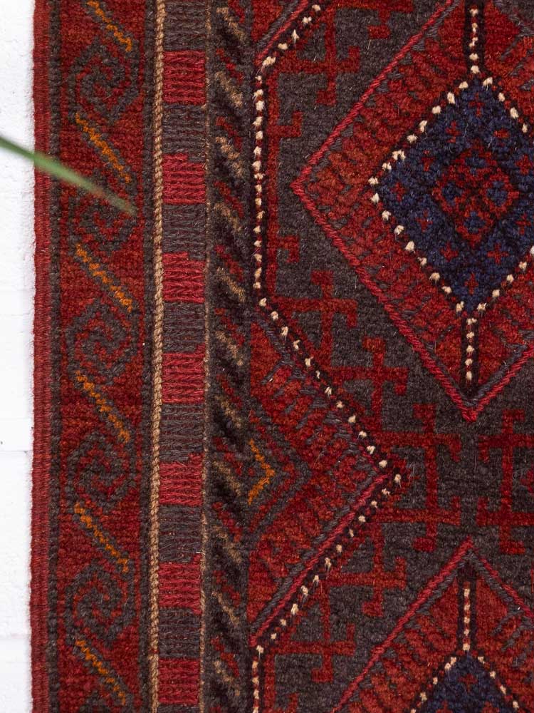 12800 Afghan Mixed Weave Moshwani Runner Rug 59x231cm (1.11 x 7.7ft)