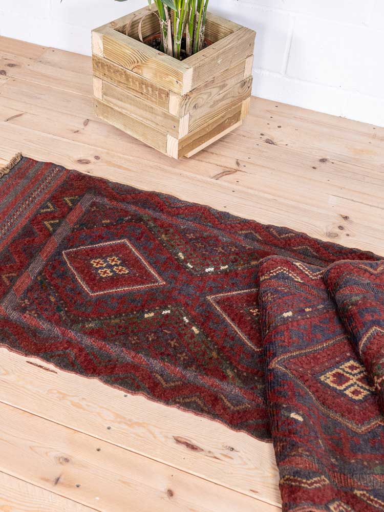 12801 Long Afghan Mixed Weave Moshwani Runner Rug 68x335cm (2.2 x 11ft)