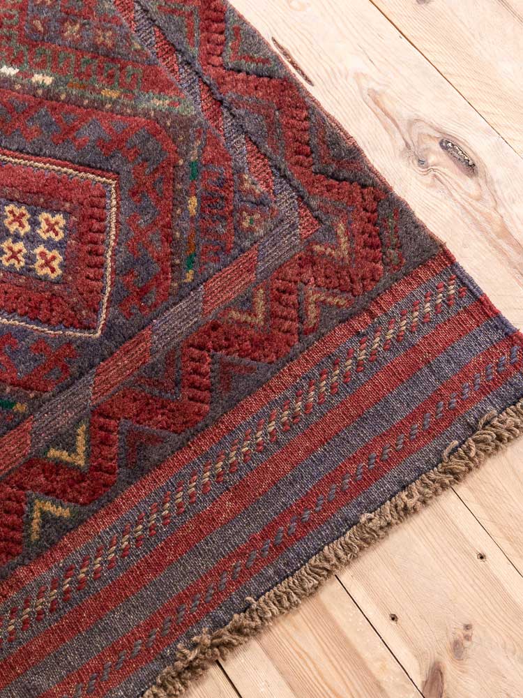 12801 Long Afghan Mixed Weave Moshwani Runner Rug 68x335cm (2.2 x 11ft)