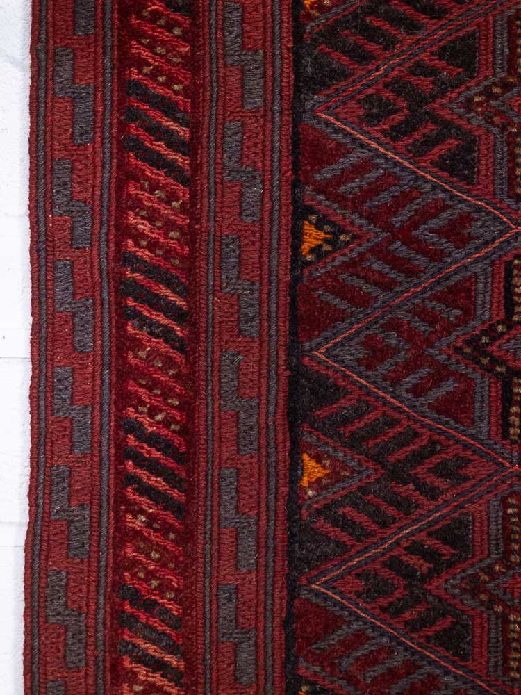 12802 Long Afghan Mixed Weave Moshwani Runner Rug 71x382cm (2.4 x 12.6ft)