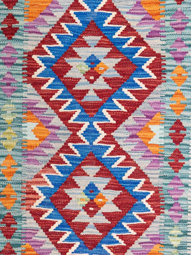 12803 Small Afghan Vegetable Dyed Kilim Rug 60x95cm (1.11 x 3.1ft)