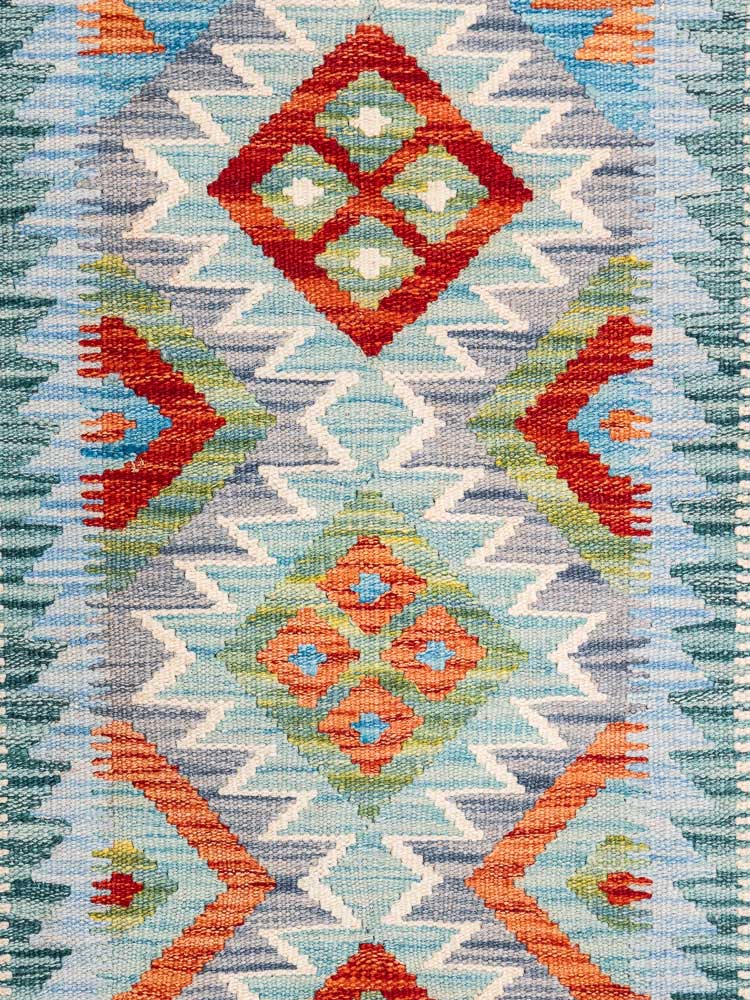 12804 Small Afghan Vegetable Dyed Kilim Rug 57x90cm (1.10 x 2.11ft)