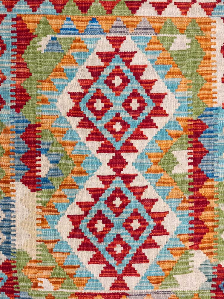 12805 Small Afghan Vegetable Dyed Kilim Rug 64x90cm (2.1 x 2.11ft)