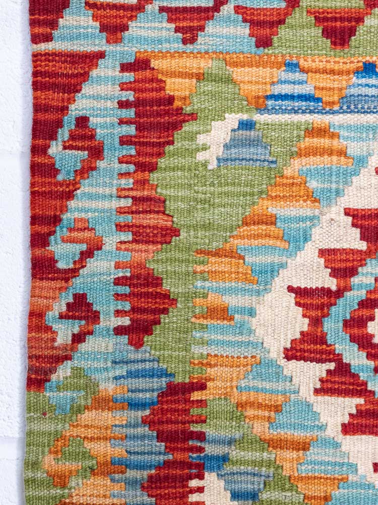 12805 Small Afghan Vegetable Dyed Kilim Rug 64x90cm (2.1 x 2.11ft)