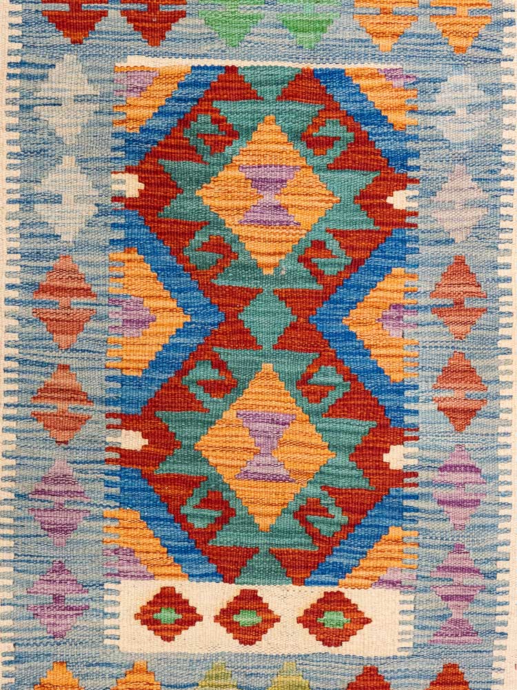 12806 Small Afghan Vegetable Dyed Kilim Rug 62x94cm (2.0 x 3.1ft)