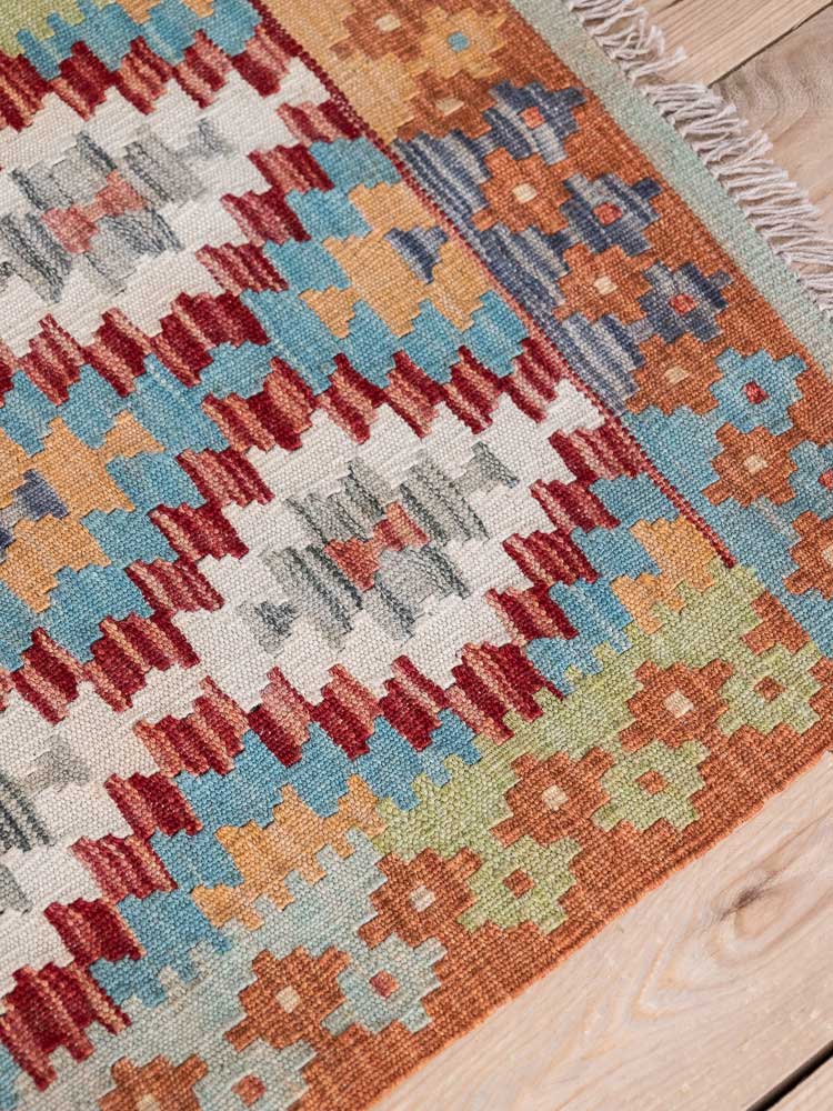 12807 Small Afghan Vegetable Dyed Kilim Rug 61x97cm (2 x 3.2ft)