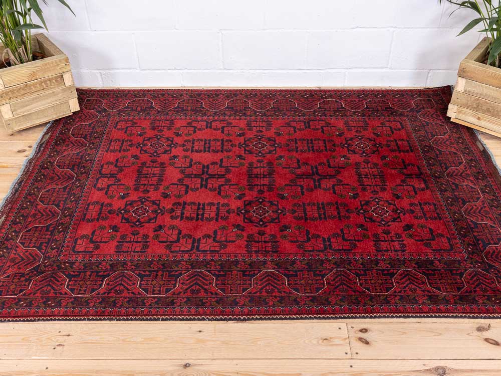 12814 Fine Afghan Khal Mohammedi Rug 153x206cm (5 x 6.9ft)