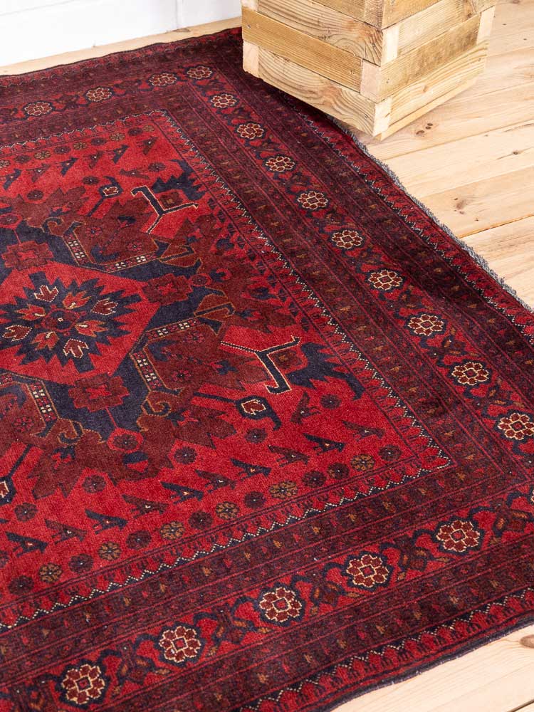 12815 Fine Afghan Khal Mohammedi Rug 155x197cm (5.1 x 6.5ft)