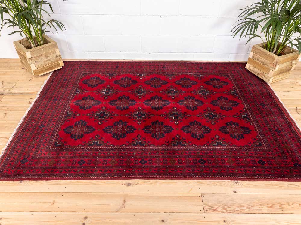 12816 Fine Afghan Khal Mohammedi Rug 169x242cm (5.6 x 7.11ft)