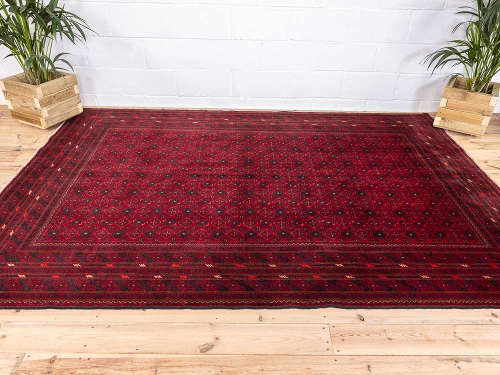 12819 Large Fine Afghan Kunduz Carpet 197x290cm (6.5 x 9.6ft)