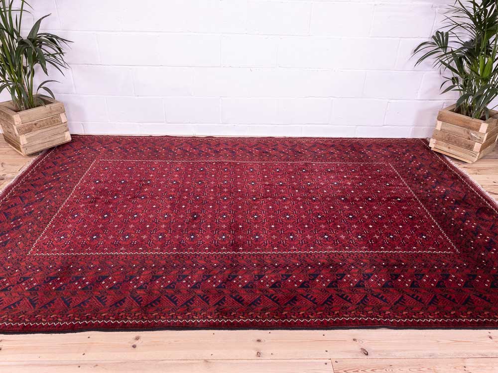 12820 Large Fine Afghan Kunduz Carpet 194x300cm (6.4 x 9.10ft)