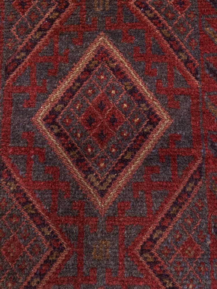 12821 Afghan Mixed Weave Moshwani Runner Rug 61x241cm (2 x 7.11ft)