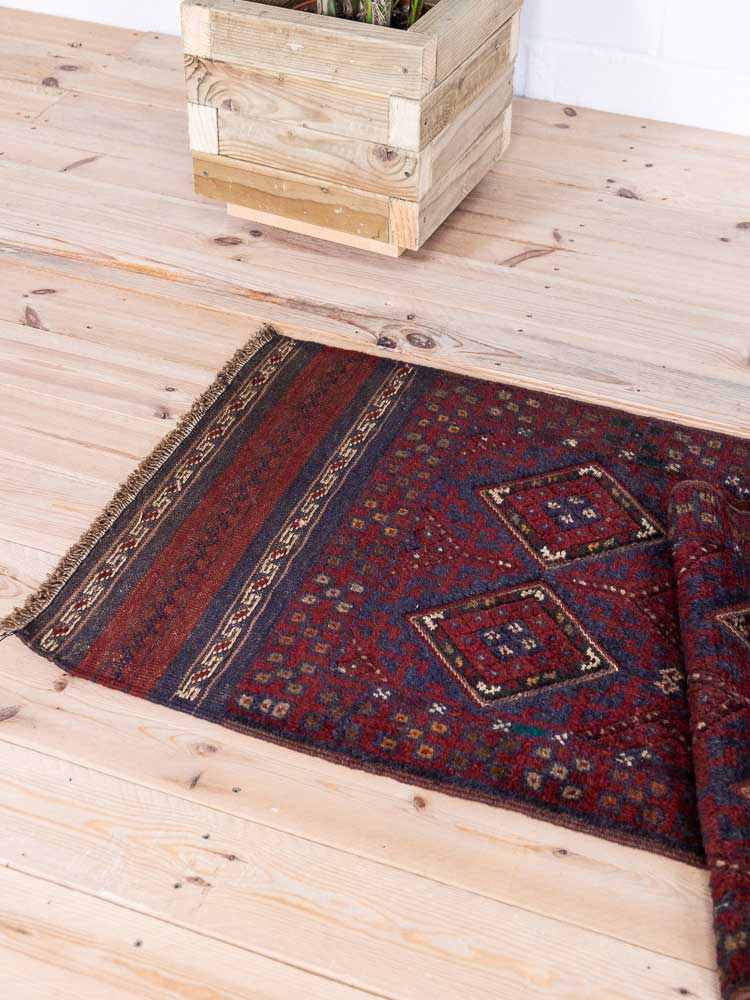 12822 Afghan Mixed Weave Moshwani Runner Rug 66x257cm (2.2 x 8.5ft)