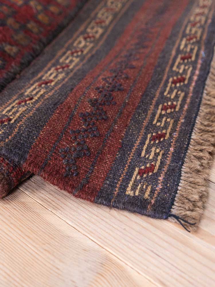 12822 Afghan Mixed Weave Moshwani Runner Rug 66x257cm (2.2 x 8.5ft)