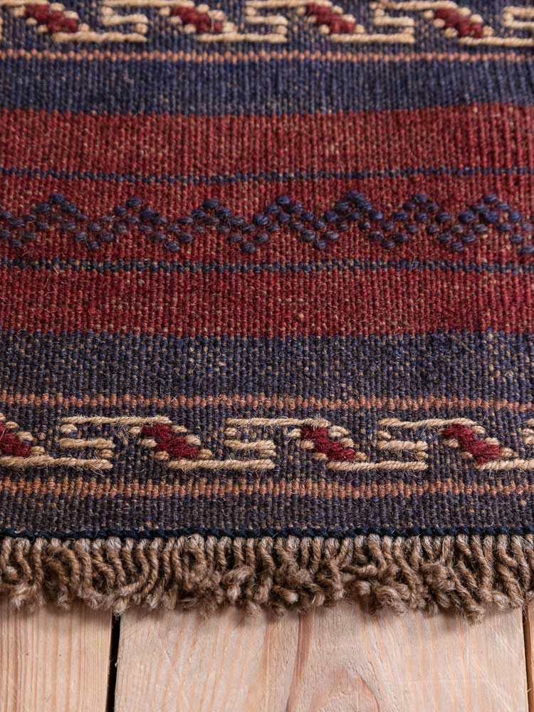 12822 Afghan Mixed Weave Moshwani Runner Rug 66x257cm (2.2 x 8.5ft)