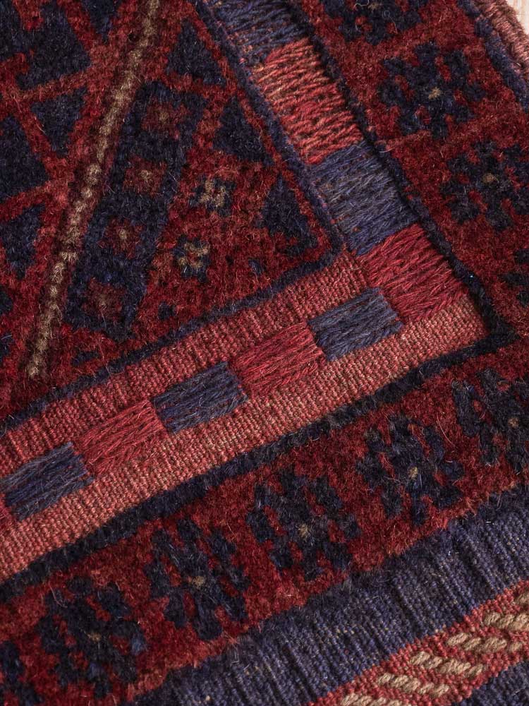 12823 Afghan Mixed Weave Moshwani Runner Rug 61x254cm (2 x 8.4ft)