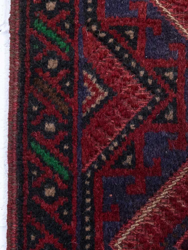 12824 Afghan Mixed Weave Moshwani Runner Rug 66x252cm (2.2 x 8.3ft)