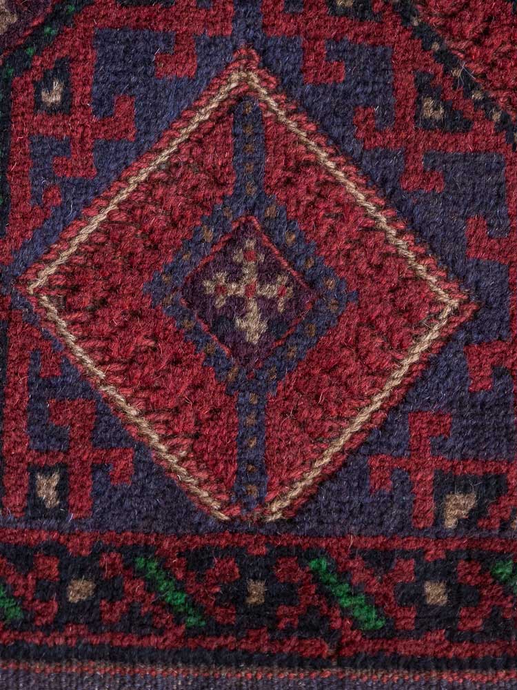 12824 Afghan Mixed Weave Moshwani Runner Rug 66x252cm (2.2 x 8.3ft)