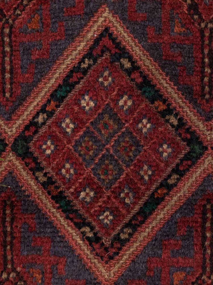 12825 Afghan Mixed Weave Moshwani Runner Rug 66x252cm (2.2 x 8.3ft)