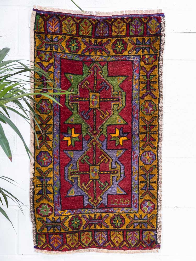 12827 Vintage Turkish Konya Rug 61x110cm (2 x 3.7ft)