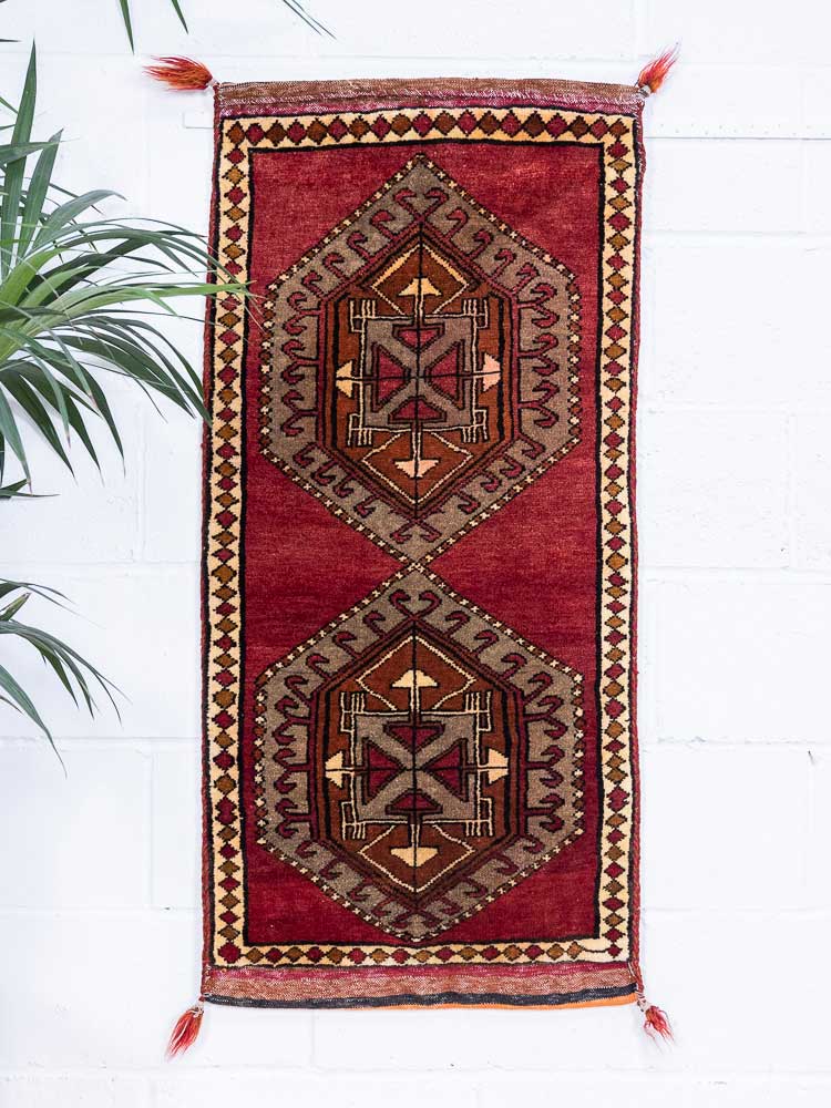 12831 Village Turkish Malatya Carpet Floor Cushion 59x124cm (1.11 x 4.1ft)