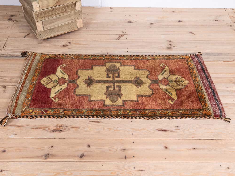 12835 Village Turkish Malatya Carpet Floor Cushion 58x121cm (1.11 x 3.11ft)