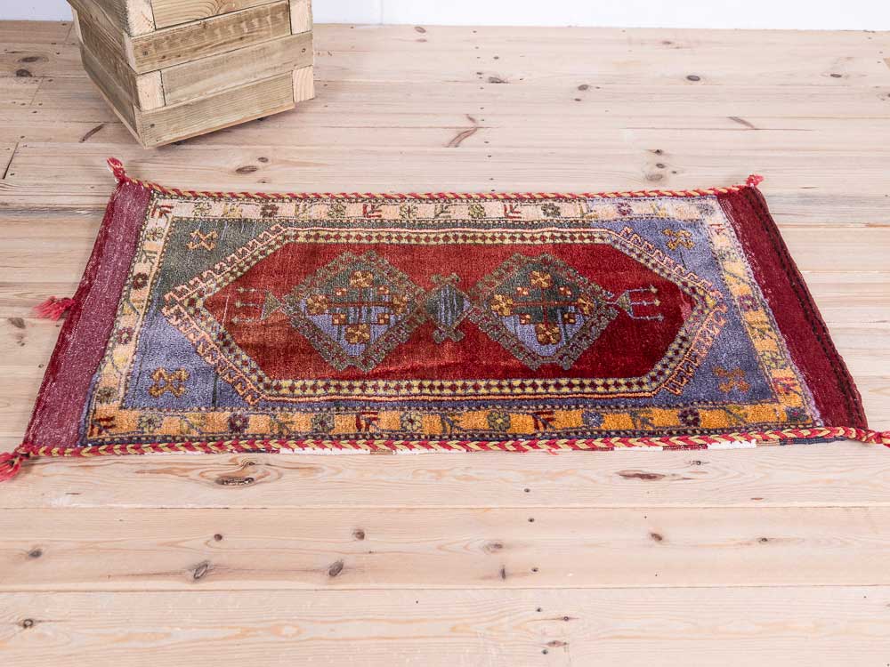 12839 Village Turkish Malatya Carpet Floor Cushion 65x119cm (2.1 x 3.11ft)