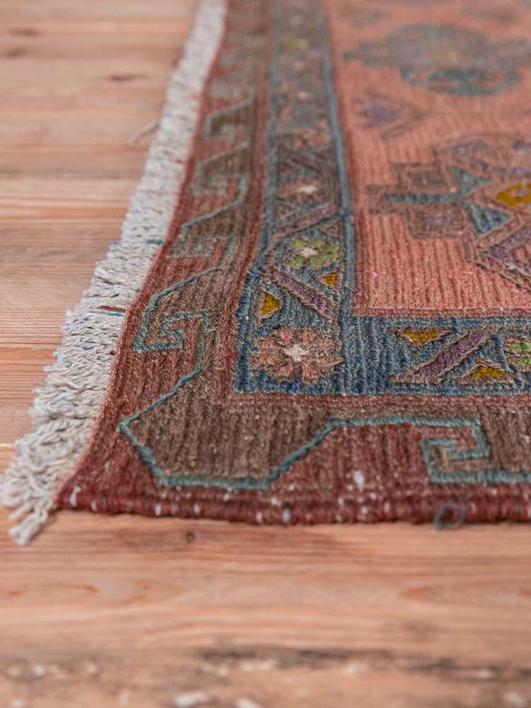 12852 Large Vintage Azerbaijan Soumak Kilim Rug 206x325cm (6.9 x 10.8ft)