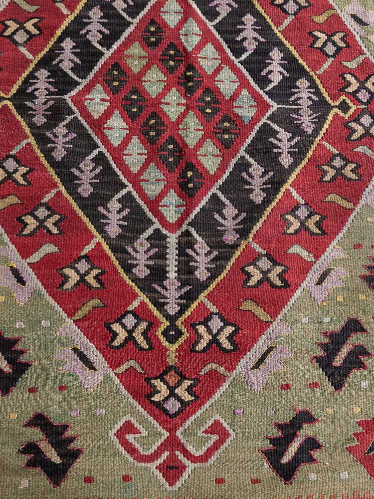 12855 Rare Antique Macedonian Kilim Rug 246x354cm (8.1 x 11.7ft)