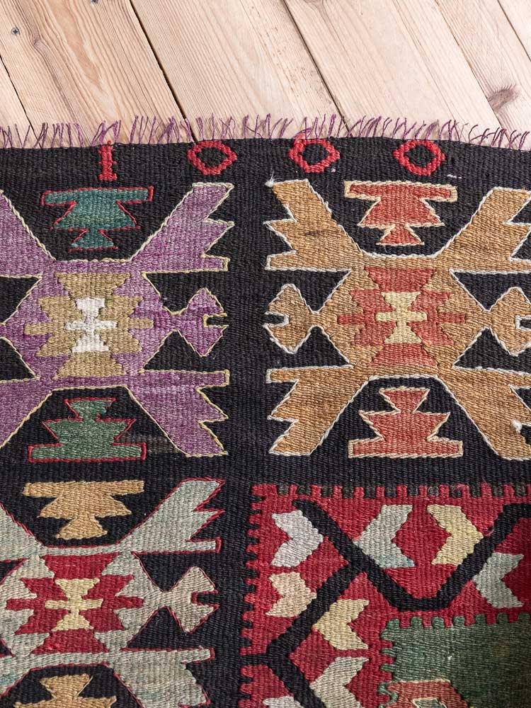 12855 Rare Antique Macedonian Kilim Rug 246x354cm (8.1 x 11.7ft)