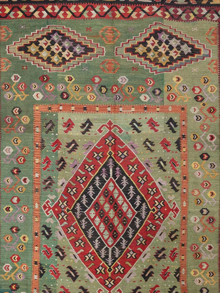 12855 Rare Antique Macedonian Kilim Rug 246x354cm (8.1 x 11.7ft)