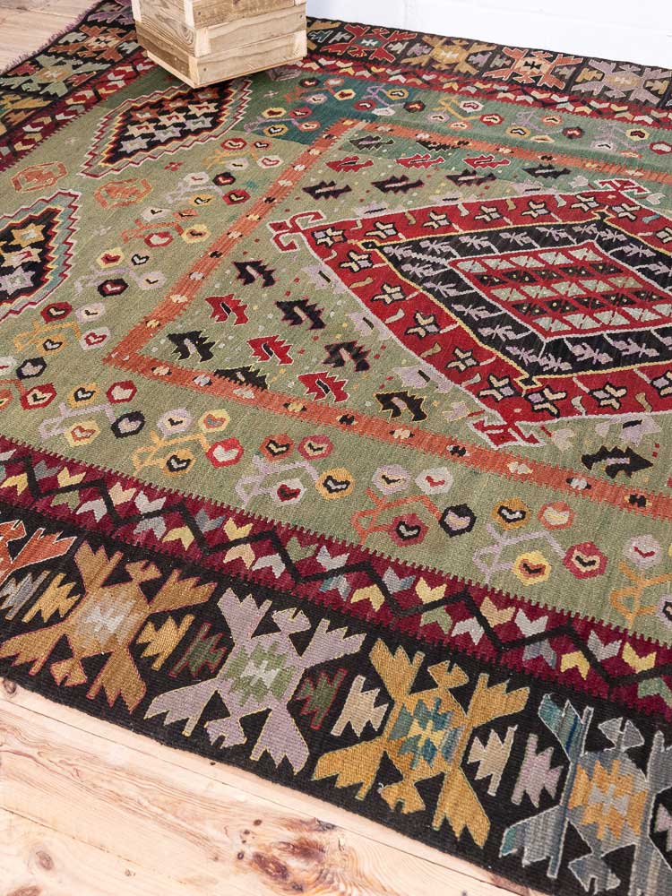 12855 Rare Antique Macedonian Kilim Rug 246x354cm (8.1 x 11.7ft)