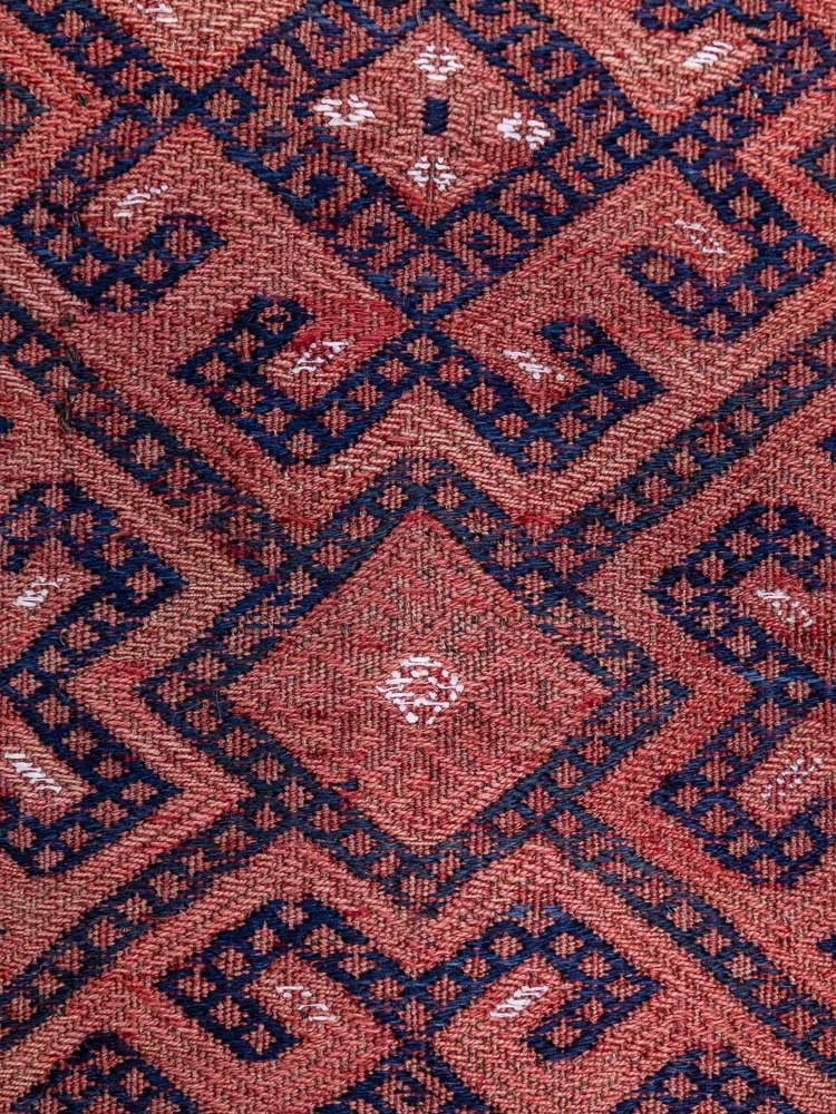 12859 Large Vintage Turkoman Soumak Weave Kilim Rug 207x325cm (6.9 x 10.8ft)