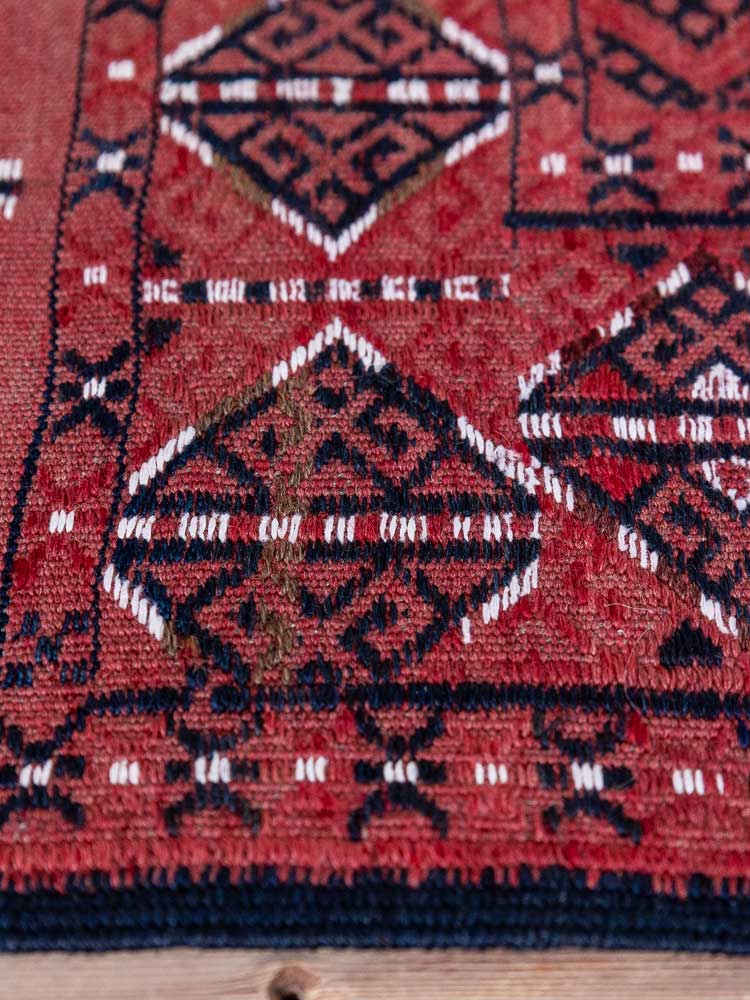 12859 Large Vintage Turkoman Soumak Weave Kilim Rug 207x325cm (6.9 x 10.8ft)