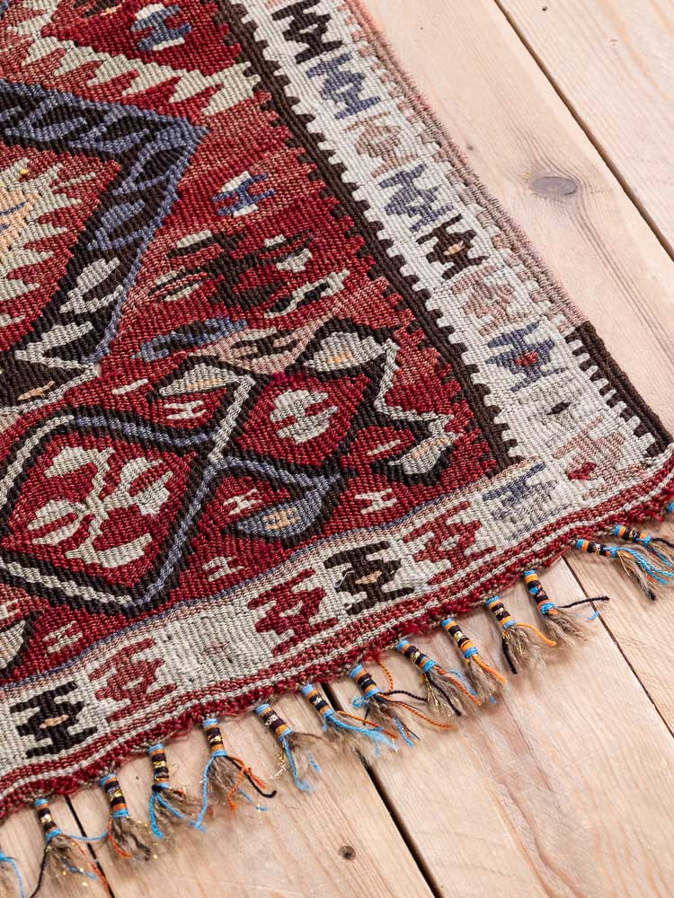 12866 Vintage Turkish Van Kilim Runner Rug 70x163cm (2.3 x 5.4ft)