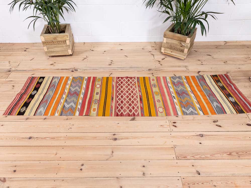 12869 Vintage Turkish Acipayam Runner Rug 62x245cm (2.0 x 8.0ft)