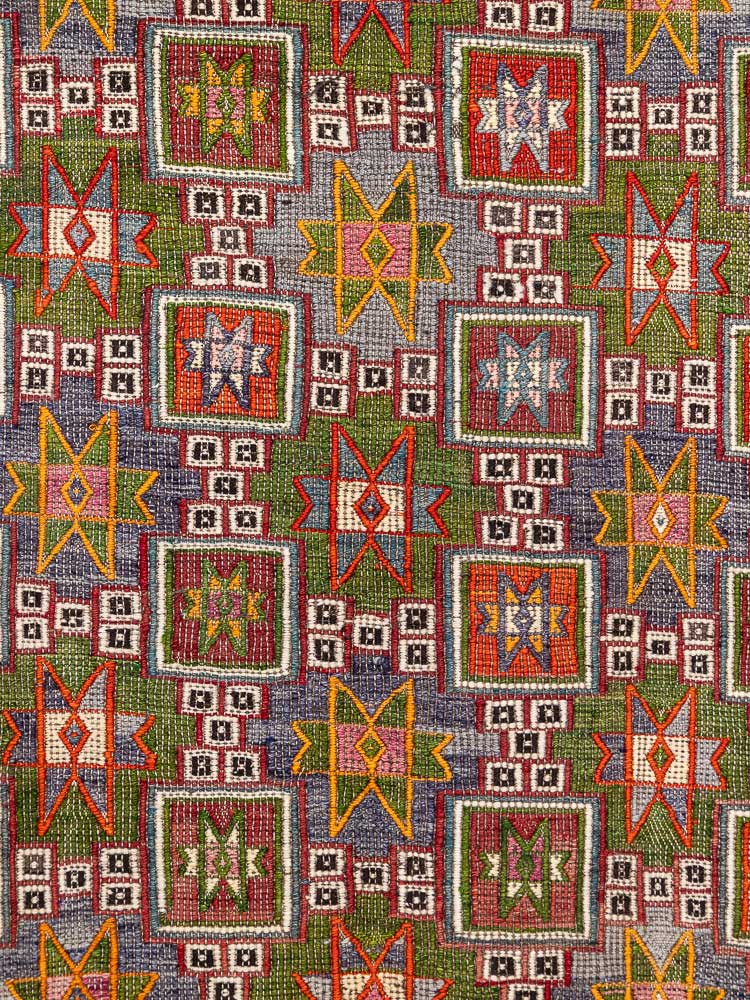 12877 Vintage Turkish Dazkiri Cicim Kilim Rug 156x180cm (5.1 x 5.10ft)