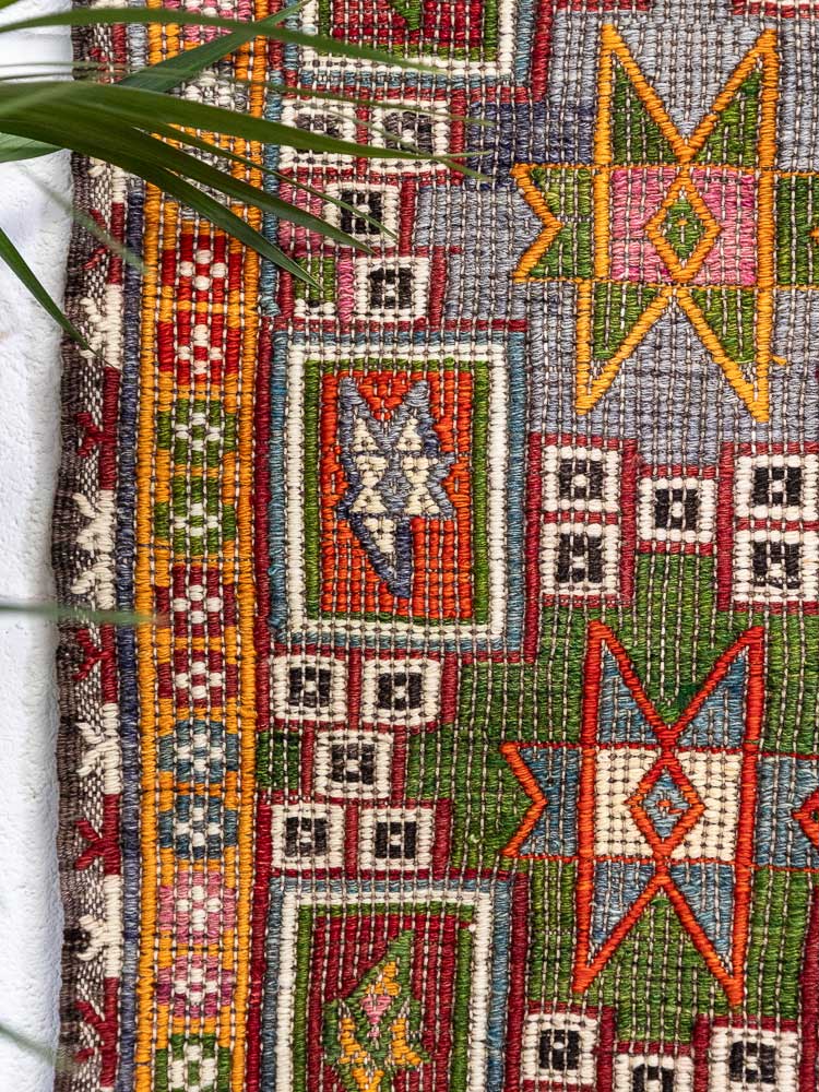 12877 Vintage Turkish Dazkiri Cicim Kilim Rug 156x180cm (5.1 x 5.10ft)