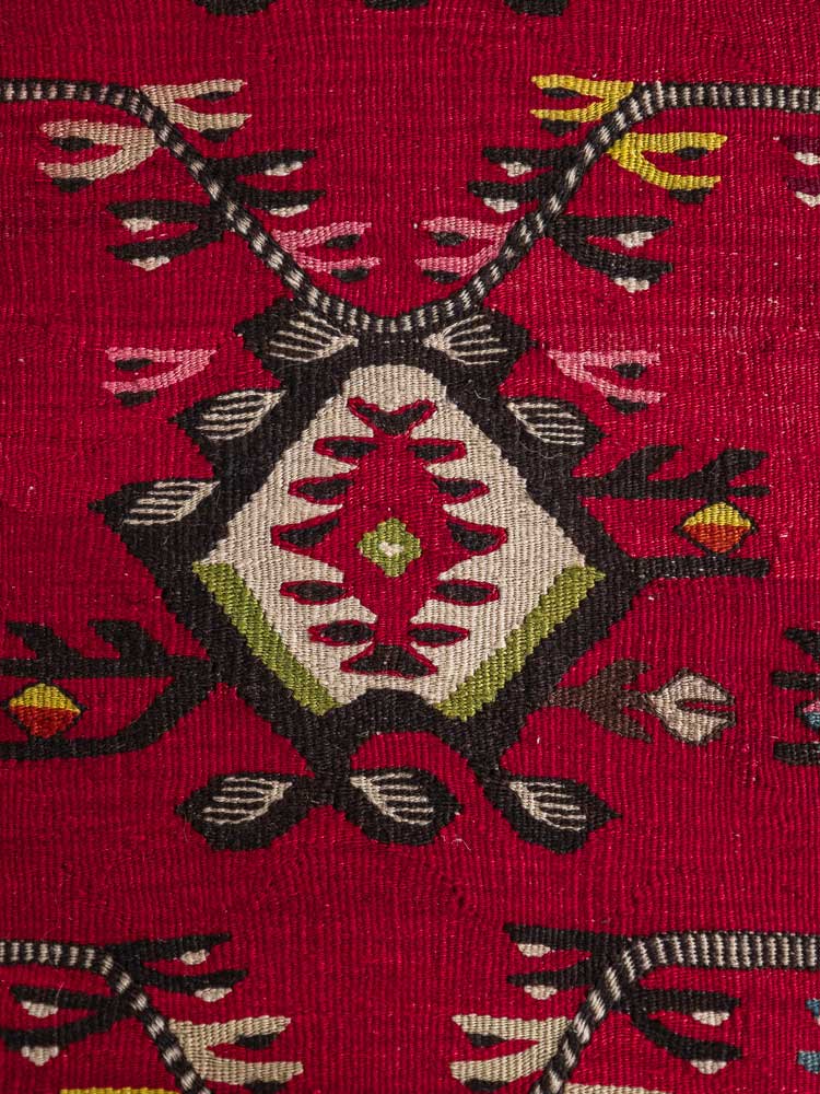 12880 Vintage Turkish Sarkoy Gocmen Kilim Rug 144x206cm (4.8 x 6.9ft)