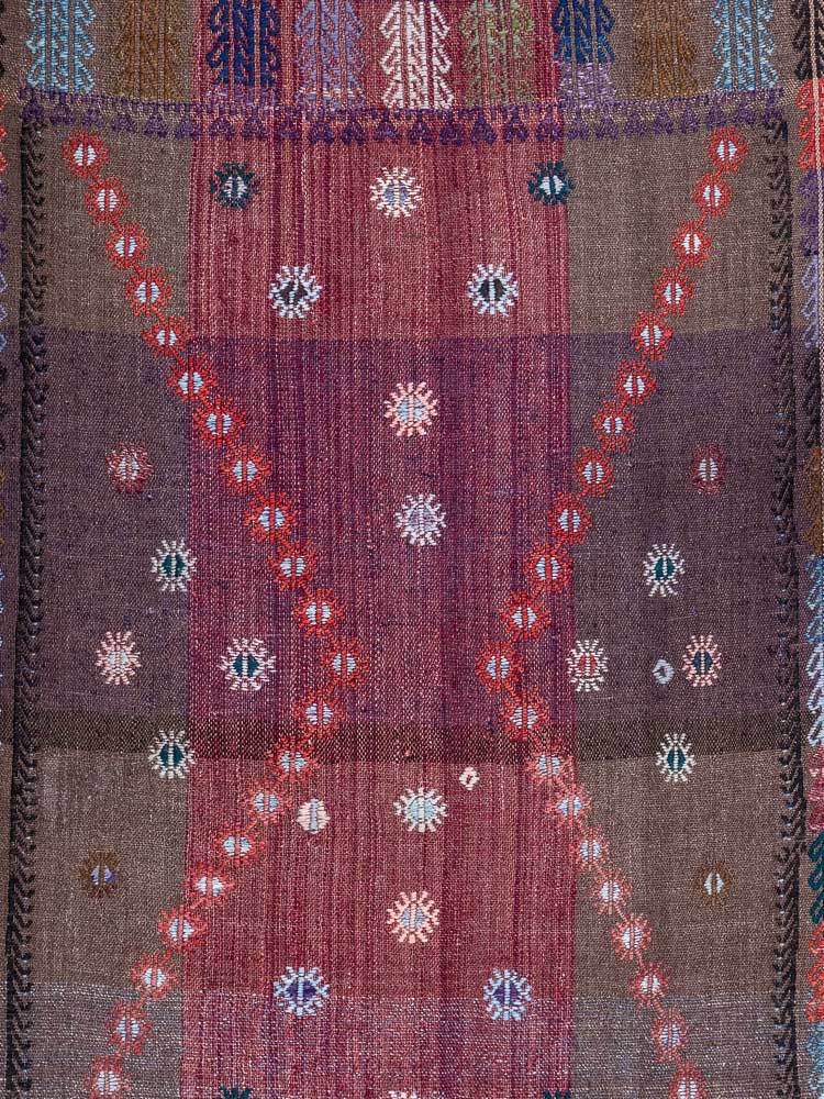 12887 Vintage Turkish Konya Karapinar Kilim Rug 98x120cm (3.2 x 3.11ft)