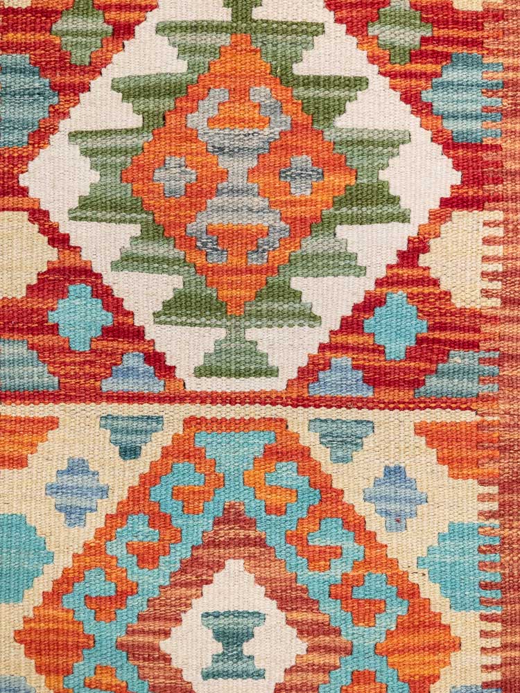 12891 Afghan Vegetable Dyed Kilim Runner Rug 61x193cm (2 x 6.4ft)