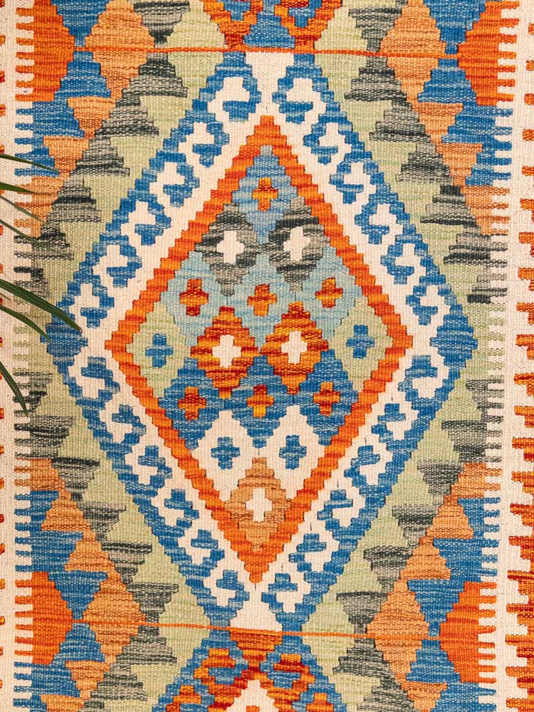 12894 Afghan Vegetable Dyed Kilim Runner Rug 69x202cm (2.3 x 6.7ft)