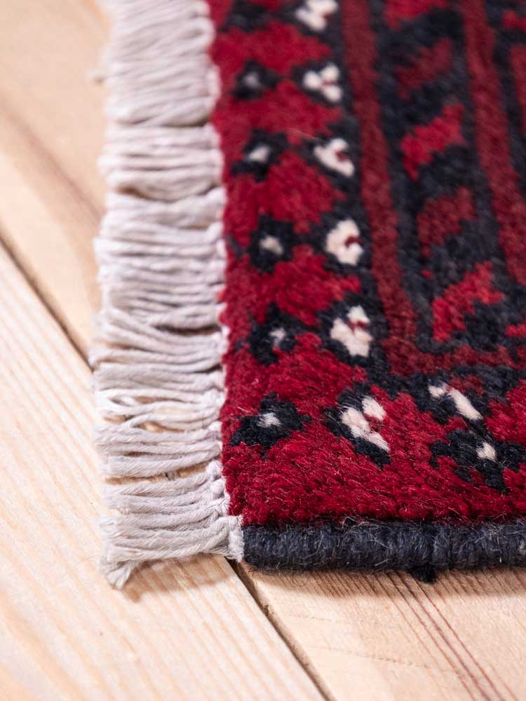 12899 Afghan Red Aq Chah Runner Rug 53x139cm (1.9 x 4.6ft)