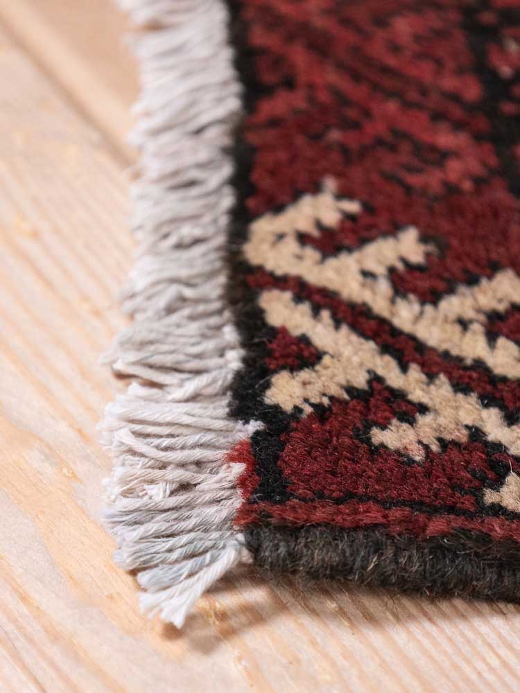 12901 Afghan Red Aq Chah Runner Rug 51x141cm (1.8 x 4.7ft)